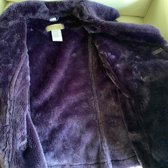 UTEX Purple Suede Faux Fur Lined Winter Coat - Picture 8 of 10